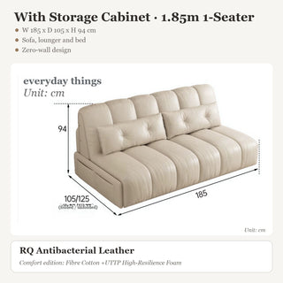 With Storage Cabinet · 1.85m 1-Seater
