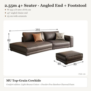 2.55m 4+ Seater · Angled End + Footstool