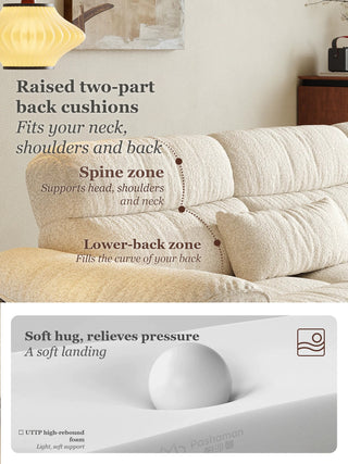 Raised two-part back cushions