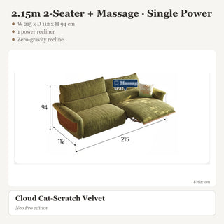 2.15m 2-Seater + Massage · Single Power