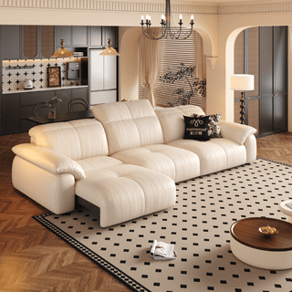 Wriggs Leather Electric Sofa Bed by Esteller (Water Repellent & App + Remote Control)