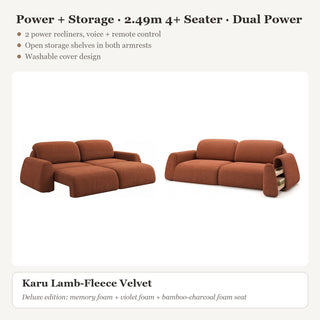 Power + Storage · 2.49m 4+ Seater · Dual Power · Karu Lamb-Fleece Velvet
