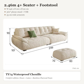 2.46m 4+ Seater + Footstool