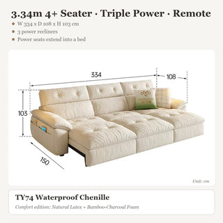 3.34m 4+ Seater · Triple Power · Remote