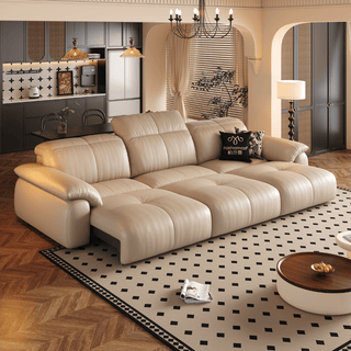 Wriggs Leather Electric Sofa Bed by Esteller (Water Repellent & App + Remote Control)