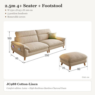 2.5m 4+ Seater + Footstool