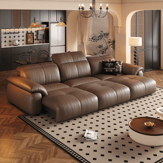 Wriggs Leather Electric Sofa Bed by Esteller (Water Repellent & App + Remote Control)