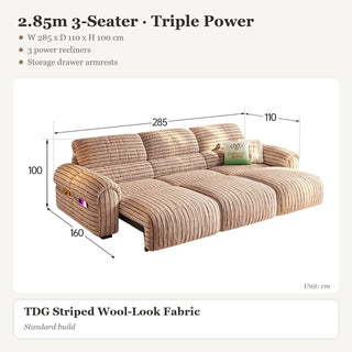 2.85m 3-Seater · Triple Power