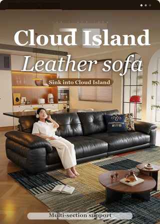 Cloud Island leather sofa