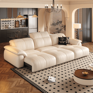 Wriggs Leather Electric Sofa Bed by Esteller (Water Repellent & App + Remote Control)