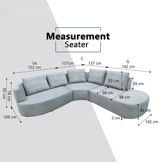 Oryx Fabric Corner Sofa (Sectional) by Esteller (Pet Friendly & Easy Clean)