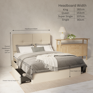 Rylan Fabric Drawer Bed Frame (Water Repellent & Pet Friendly) By Esteller