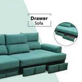 Arlon Fabric Adjustable Backrest Storage Sofa by Esteller (Pet Friendly & Easy Clean)
