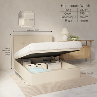 Rylan Fabric Storage Bed Frame (Water Repellent & Pet Friendly) By Esteller