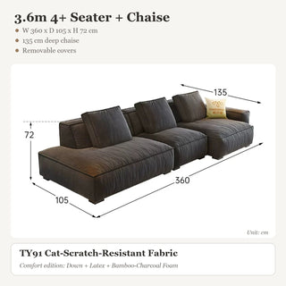 3.6m 4+ Seater + Chaise