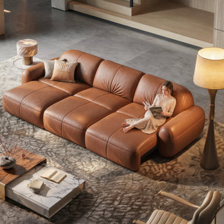 Leather sofa in a living room