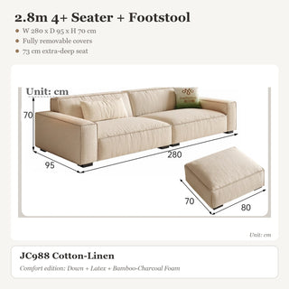 2.8m 4+ Seater + Footstool