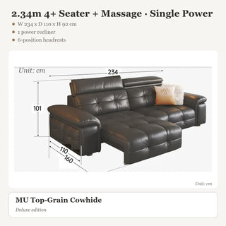 2.34m 4+ Seater + Massage · Single Power