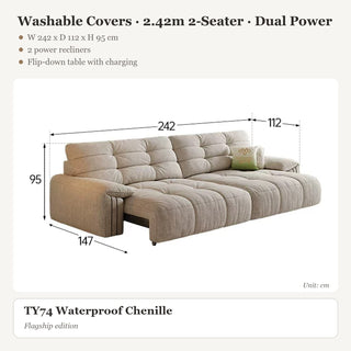 Washable Covers · 2.42m 2-Seater · Dual Power