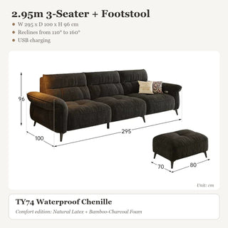 2.95m 3-Seater + Footstool