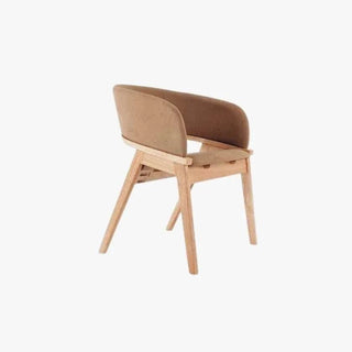 Megafurniture | Adalius Wooden Dining Chair with Light Brown Fabric | Dining Chair