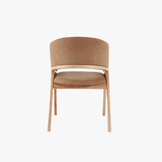 Megafurniture | Adalius Wooden Dining Chair with Light Brown Fabric | Dining Chair
