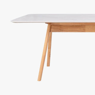 Megafurniture | Adalius Wooden Dining Table with Marbled Granite Top (200cm) | Dining Table