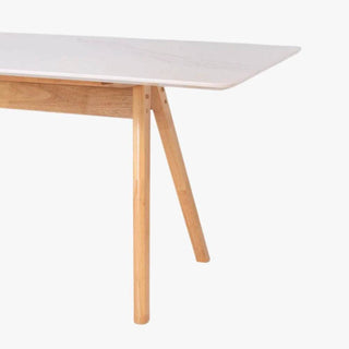 Megafurniture | Adalius Wooden Dining Table with Marbled Granite Top (200cm) | Dining Table