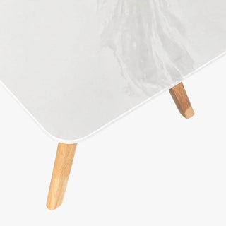 Megafurniture | Adalius Wooden Dining Table with Marbled Granite Top (200cm) | Dining Table