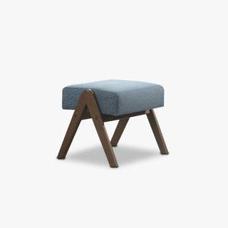 Megafurniture | Andreus Blue Fabric Wooden Ottoman | Ottoman