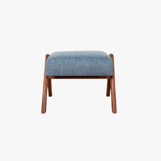 Megafurniture | Andreus Blue Fabric Wooden Ottoman | Ottoman