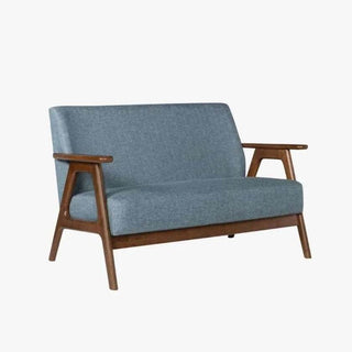 Megafurniture | Andreus Blue Fabric Wooden Sofa | Wooden Sofa