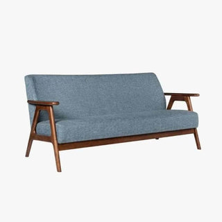 Megafurniture | Andreus Blue Fabric Wooden Sofa | Wooden Sofa