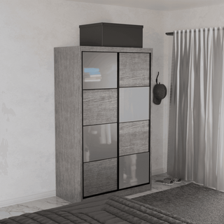 Megafurniture | Angelina Modular Wardrobe (Light Oak with Frosted Glass) | Modular Wardrobe