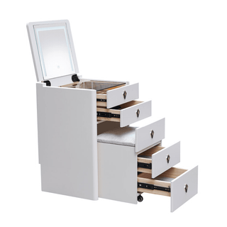 Megafurniture | Aquina Off White Dressing Table with Dressing Stool | Dressing Table