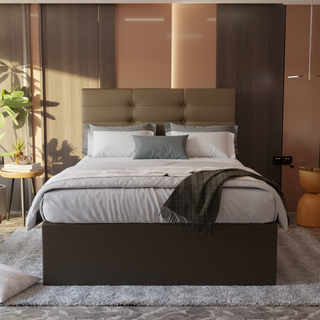 Arlen Faux Leather Drawer Bed Frame