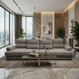 Arlon Fabric Adjustable Backrest Storage Sofa by Esteller (Pet Friendly & Easy Clean)