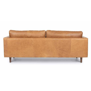 Ashla Light Brown Faux Leather Sofa