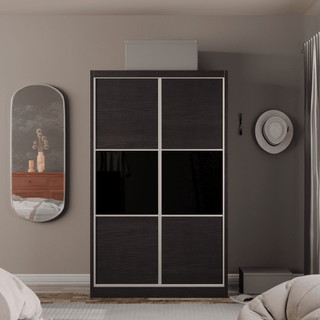 Megafurniture | Audrey Modular Wardrobe (Black Glass) | Modular Wardrobe