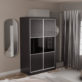 Megafurniture | Audrey Modular Wardrobe (Black Glass) | Modular Wardrobe