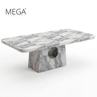Auren Marble Dining Table & Segin Chesterfield Dining Chair Set (1+8)