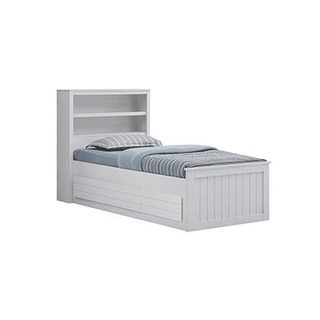 Megafurniture | Avisa White Drawer Bed (Single Size) | Wooden Bed Frame