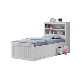 Megafurniture | Avisa White Drawer Bed (Single Size) | Wooden Bed Frame