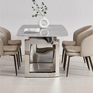 Samandar Glossy Sintered Stone Dining Table (160cm/180cm/200cm)