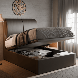 Megafurniture | Berke Faux Leather Storage Bed | Storage Bed
