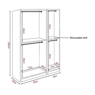 Megafurniture | Borese II 3 Open Door Wardrobe | Open Door Wardrobe