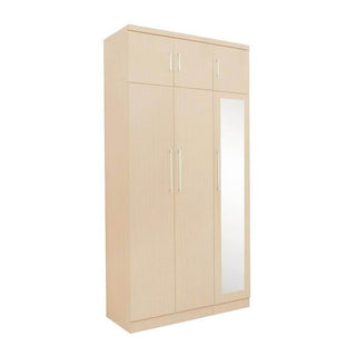 Megafurniture | Borese Mirror 3 Open Door Wardrobe with Top | Open Door Wardrobe