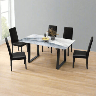 Megafurniture | Breccan Marble Dining Set (1+6) | Dining Set