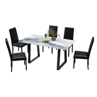 Megafurniture | Breccan Marble Dining Set (1+6) | Dining Set