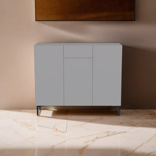 Breccan 3 Door Shoe Cabinet with Glossy Sintered Stone Top